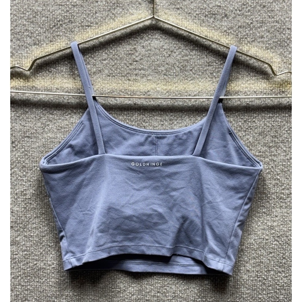 Gold Hinge Sports Bra Athletic Cropped Tank Purple Womens Small Padded Running - Picture 2 of 2